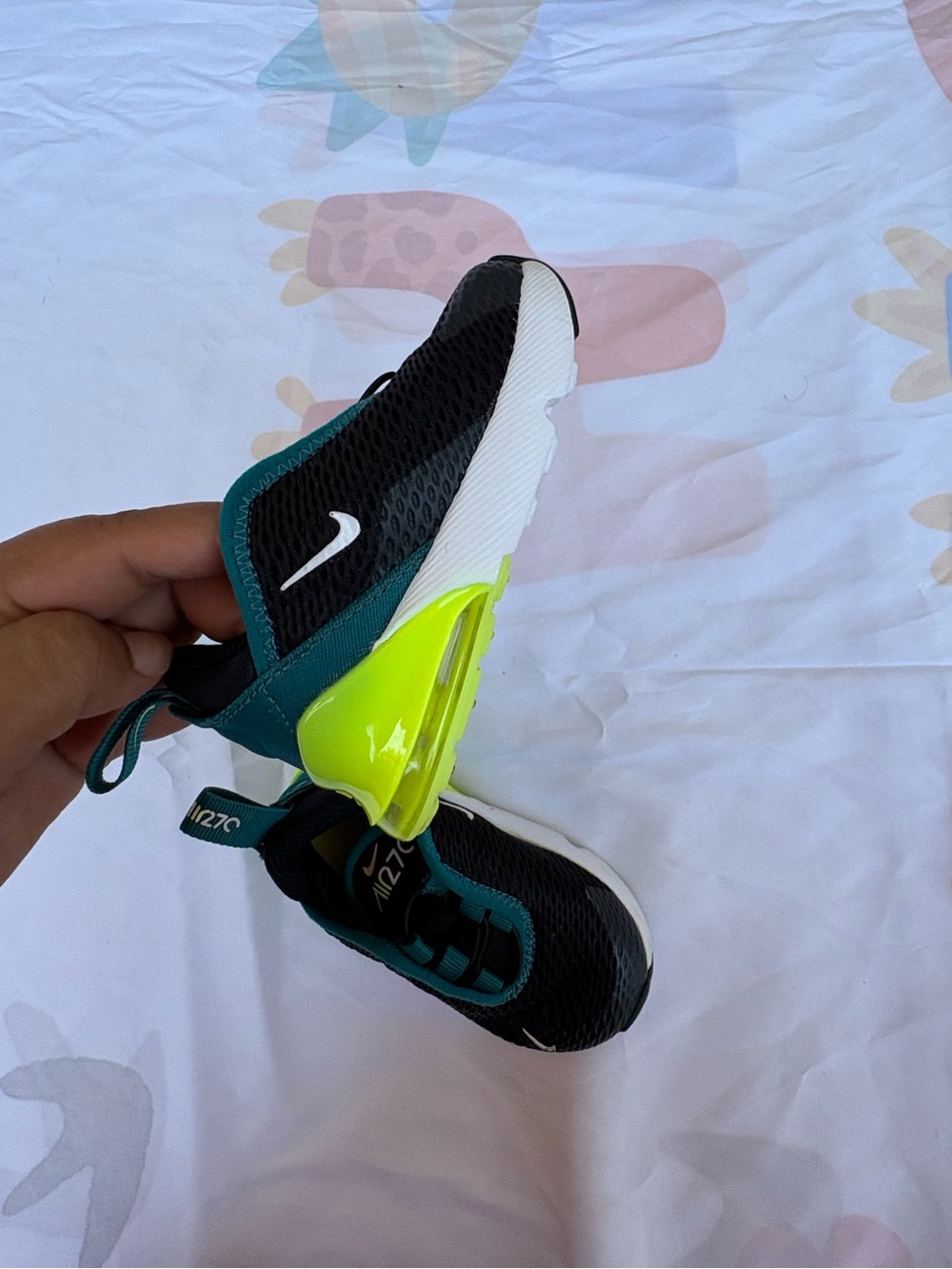 Nike Kids' Air Max 270 Slip-On Sneakers - Black/Teal with Volt Accent